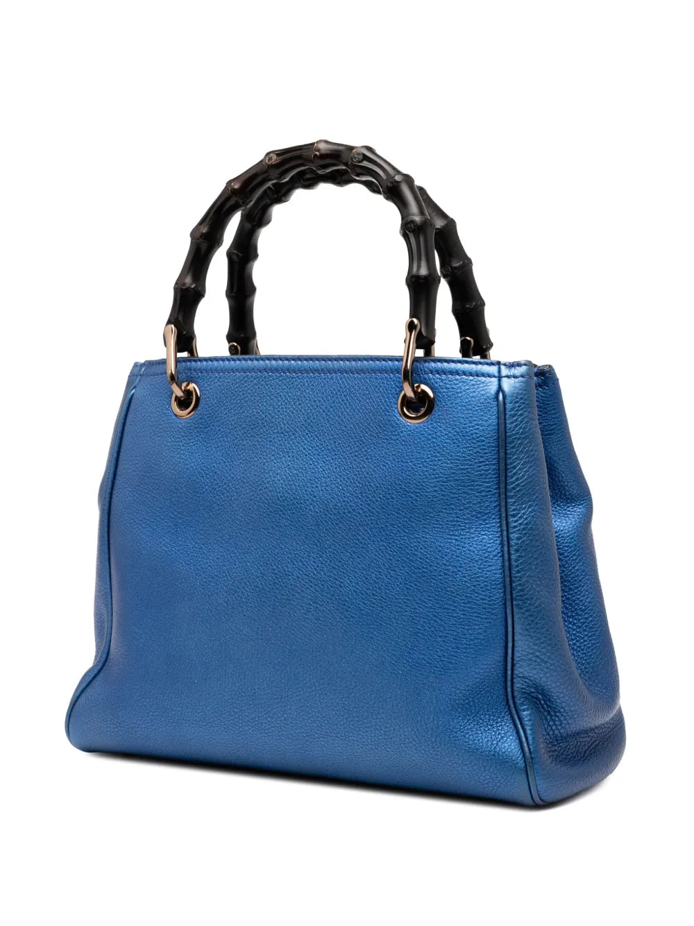 Pre-OwnedGucci Pre-Owned2016-2025 Small Metallic Calfskin Bamboo Shopper satchel