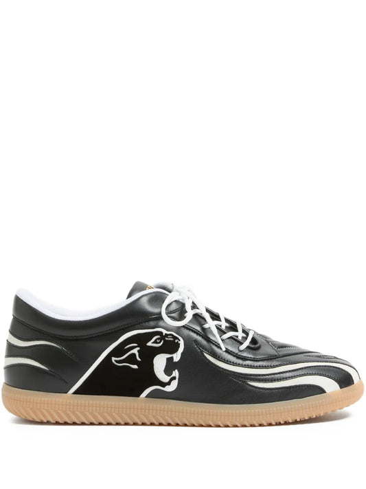 Valentino Garavani Kicky Panther-Patch Leather Sneakers