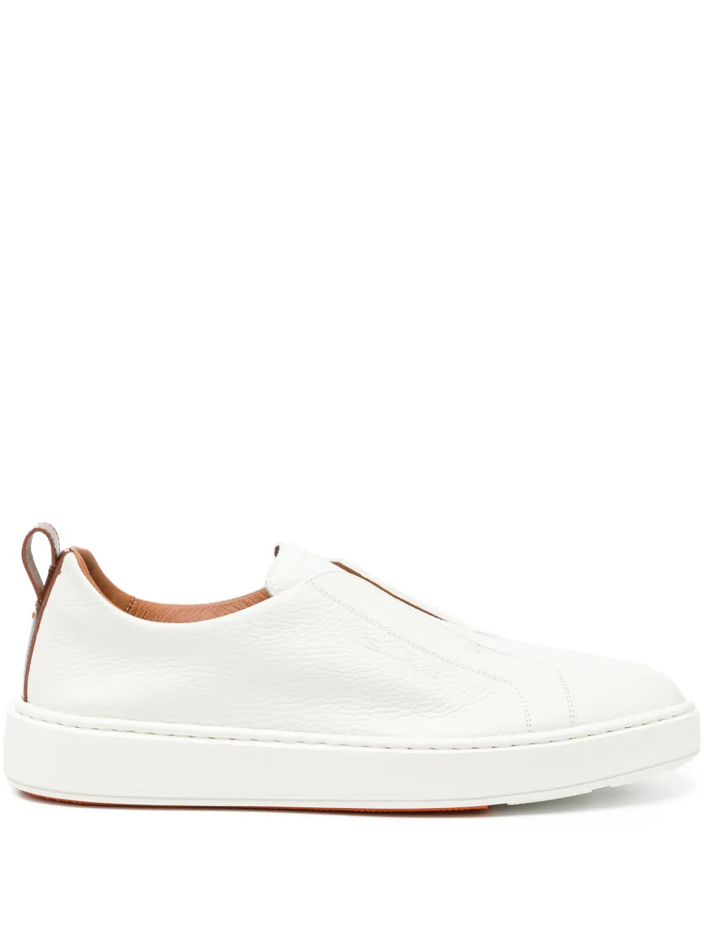 Santoni Tumbled Leather Sneakers