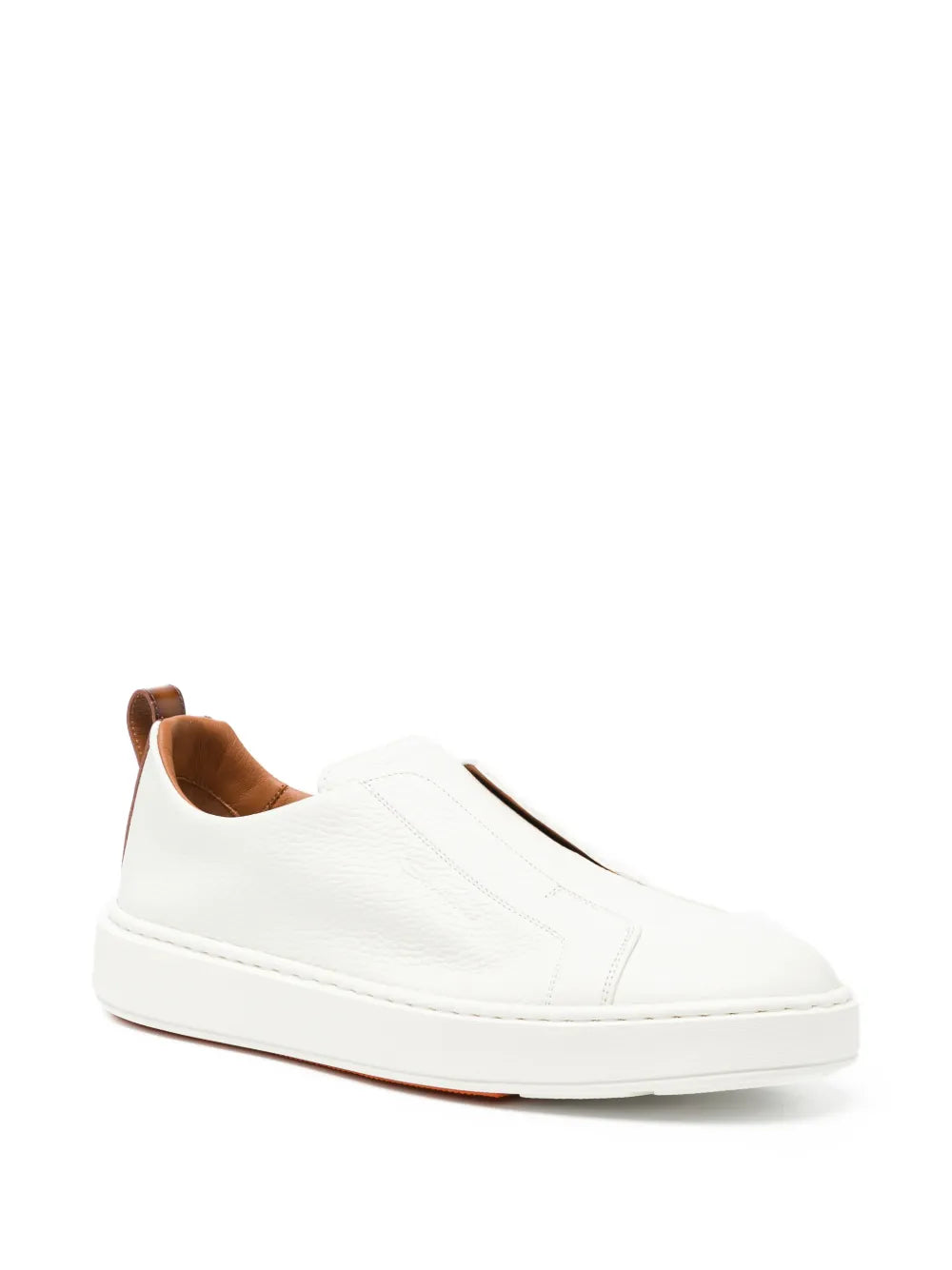 Santoni Tumbled Leather Sneakers