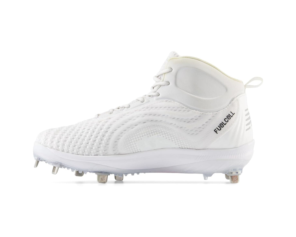 Men's New Balance FuelCell 4040 v7 Mid-Metal Baseball Cleats Optic White/Raincloud