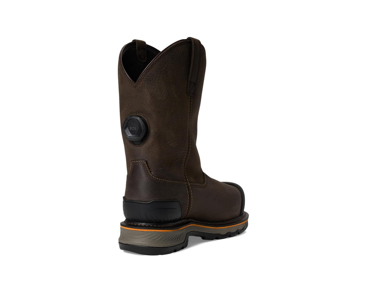 Men's Ariat Stump Jumper Pull-On BOA Waterproof Composite Toe Work Boot Iron Coffee