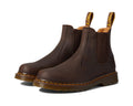 Unisex Dr. Martens 2976 Yellow Stitch Smooth Leather Chelsea Boots Dark Brown Crazy Horse