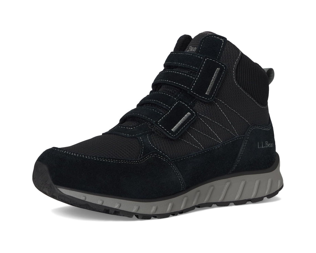 Men's L.L.Bean Snow Sneaker 5 Boot Mid Water Resistant Insulated Hook-and-Loop Black/Black