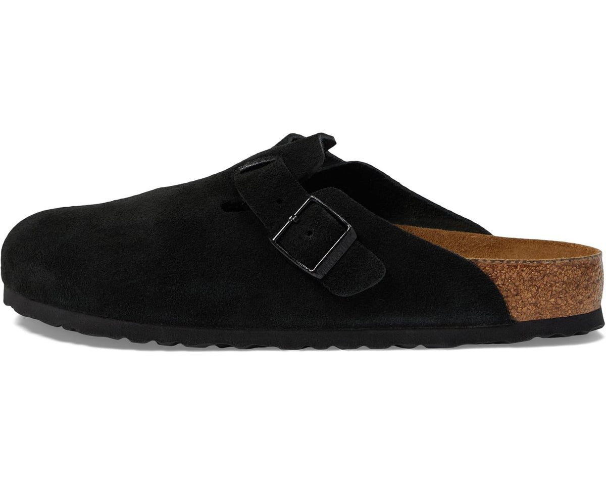 Unisex Birkenstock Boston Soft Footbed - Suede (Unisex) Black Suede