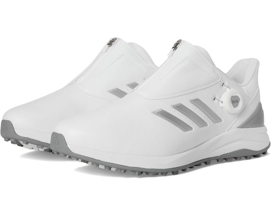 Men's adidas Golf Solarmotion 24 BOA Lightstrike Spikeless Golf Shoes Footwear White/Silvermet/Blueburst