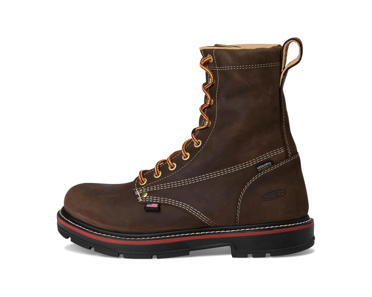 Men's KEEN Utility Liberty 8 Waterproof 90° Heel Boots (Carbon Toe) Coffee Bean/Black
