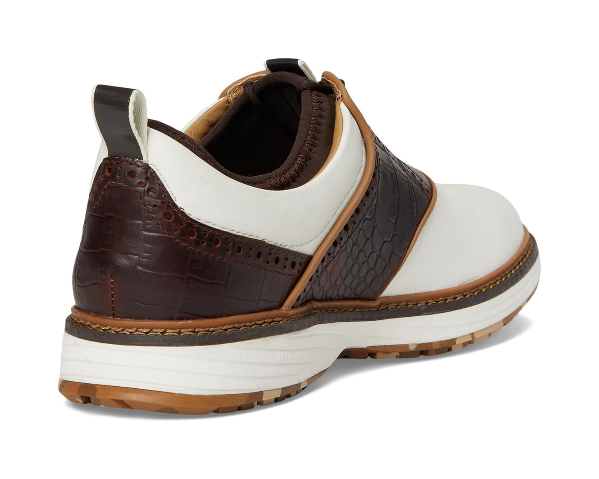Men's Johnston & Murphy Upton GL4 Luxe Hybrid White/Brown Croc Embossed Waterproof Full Grain