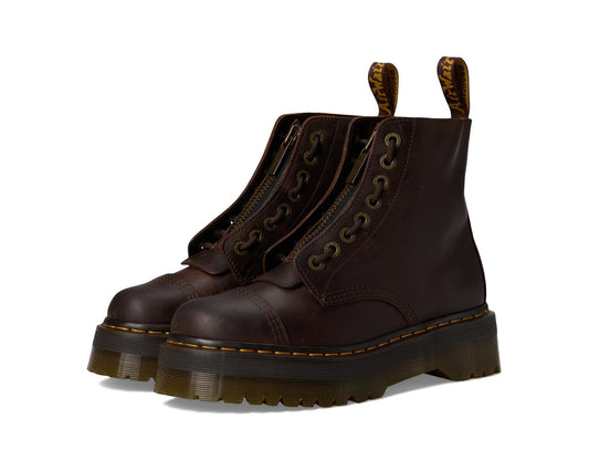 Unisex Dr. Martens Sinclair Leather Platform Boots Dark Brown