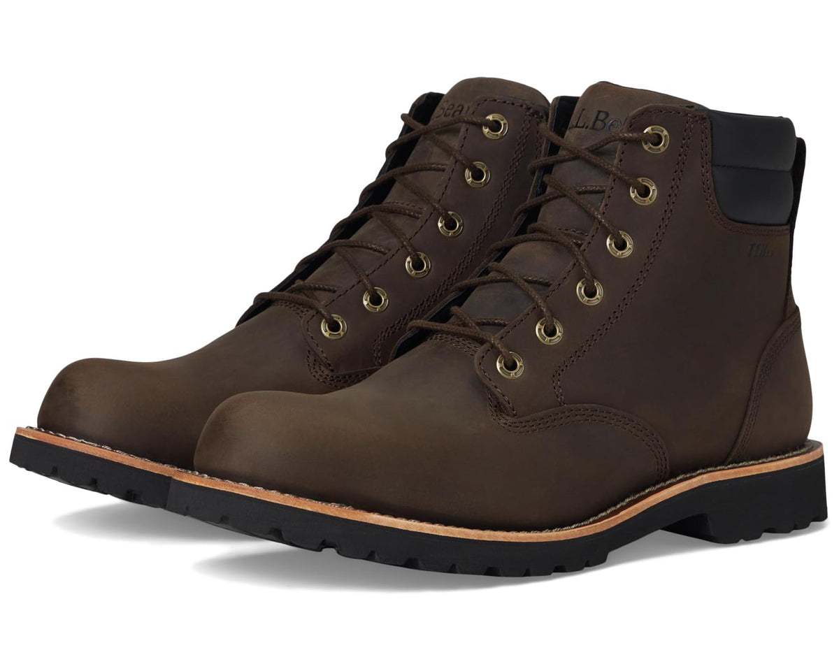 Men's L.L.Bean Bucksport Work Boot Plain Toe Waterproof Coffee Bean