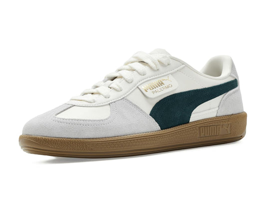 Men's PUMA Palermo Shoes Warm White/Green Terrain