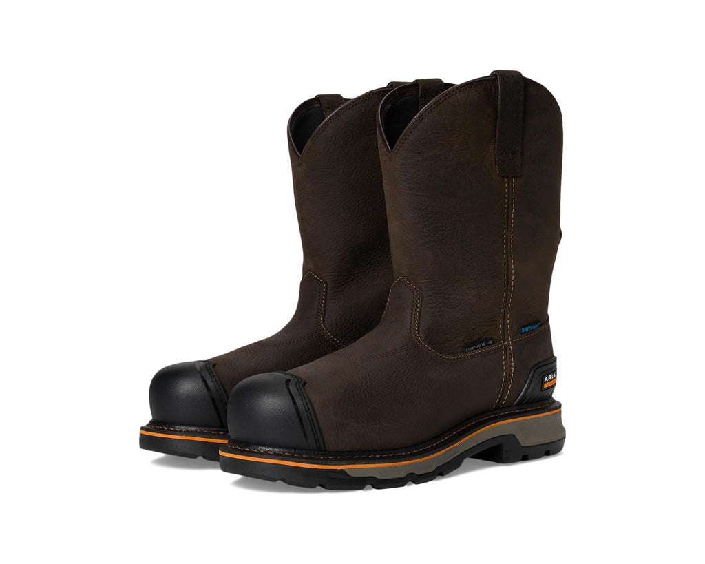 Men's Ariat Stump Jumper Pull-On BOA Waterproof Composite Toe Work Boot Iron Coffee