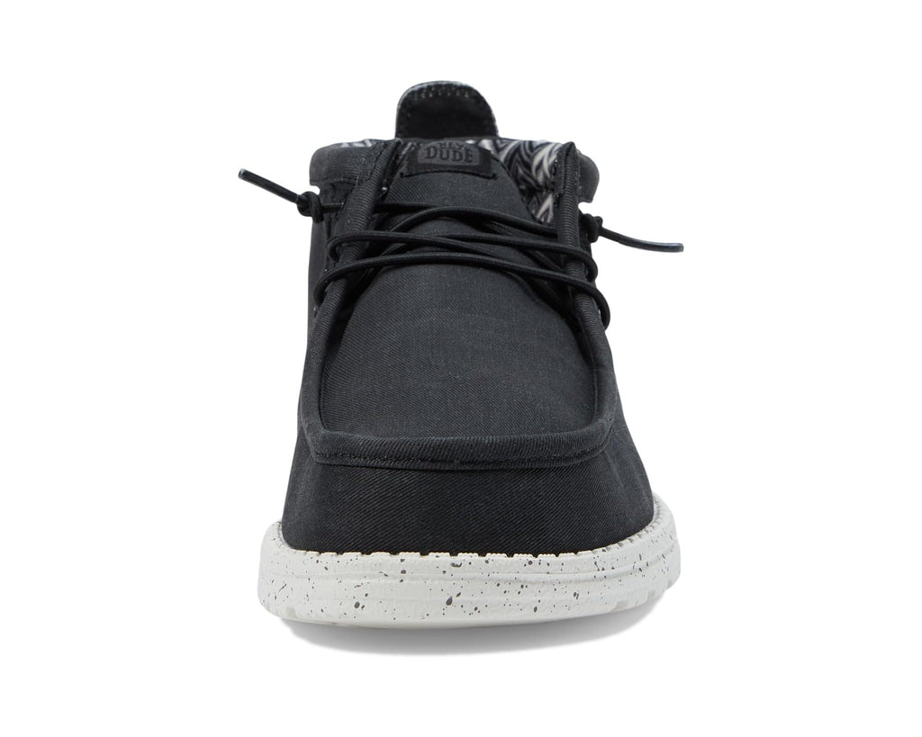 Men's Hey Dude Wally Mid Canvas Black/White