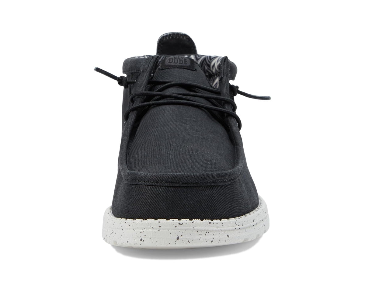 Men's Hey Dude Wally Mid Canvas Black/White