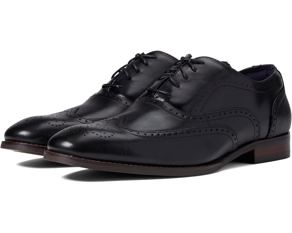 Men's Stacy Adams Kaine Wing Tip Lace-Up Oxford Black