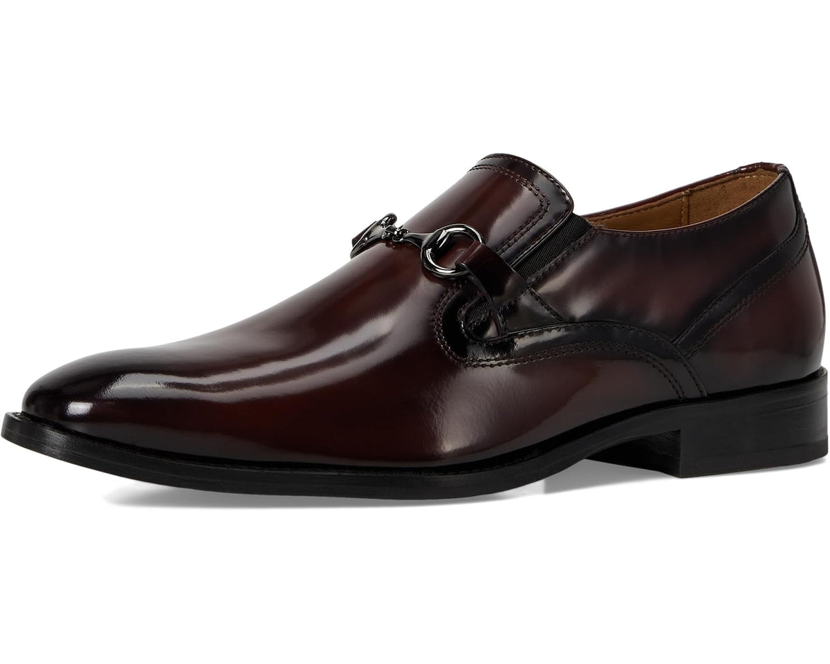 Men's Johnston & Murphy Richland Plain Toe Bit Loafers Burgundy Brush-Off Leather