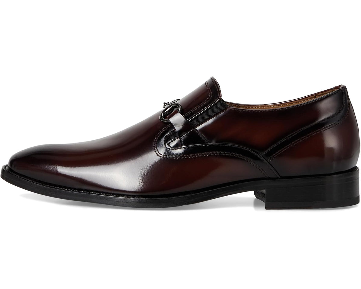 Men's Johnston & Murphy Richland Plain Toe Bit Loafers Burgundy Brush-Off Leather