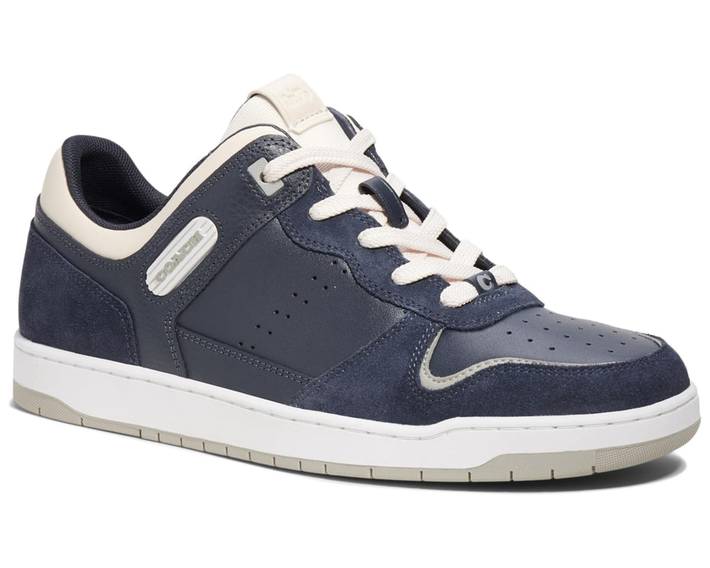 Men's COACH C201 Mixed Material Sneaker Midnight Navy