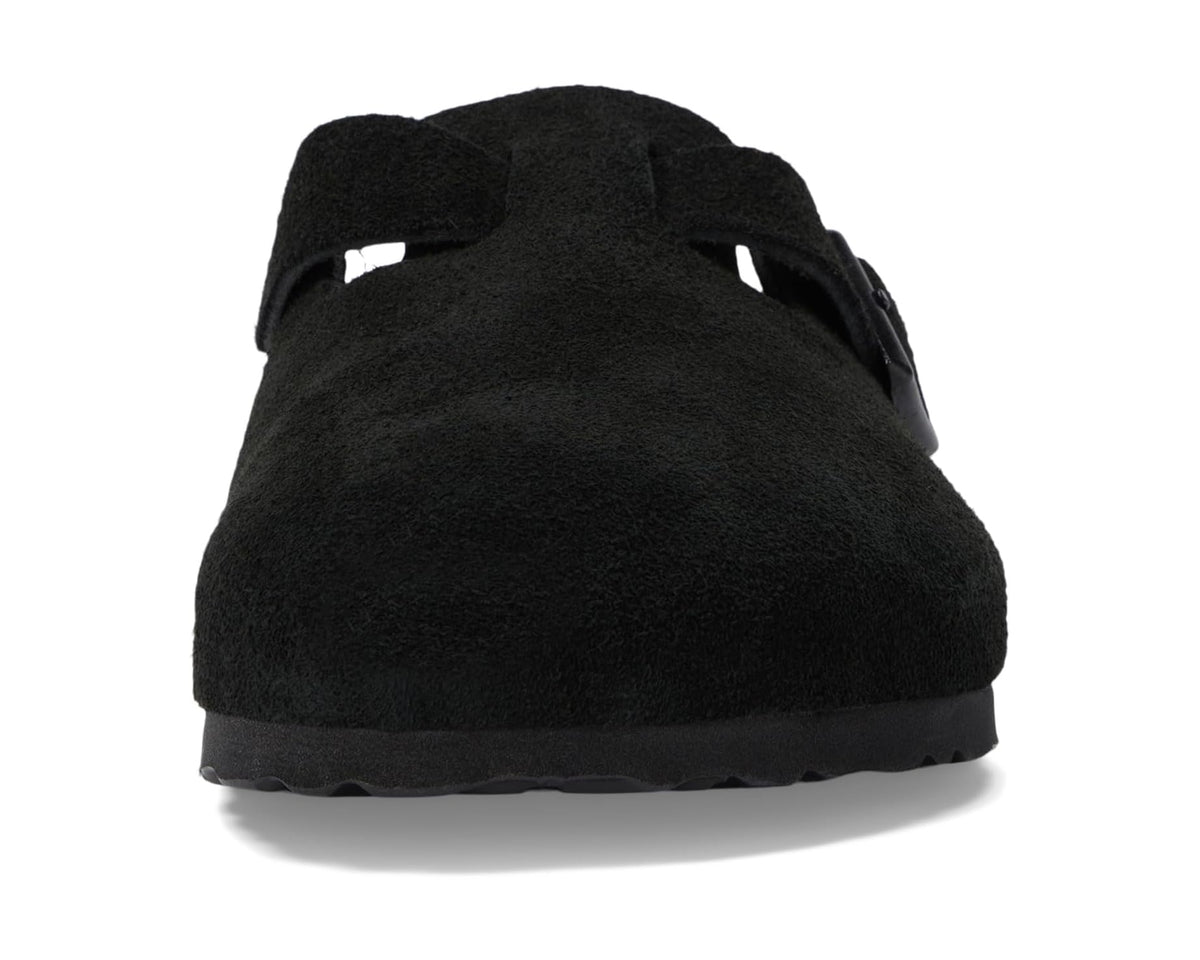 Unisex Birkenstock Boston Soft Footbed - Suede (Unisex) Black Suede