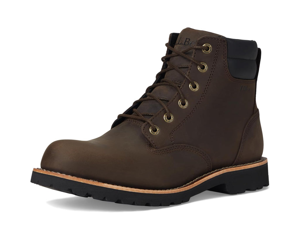 Men's L.L.Bean Bucksport Work Boot Plain Toe Waterproof Coffee Bean