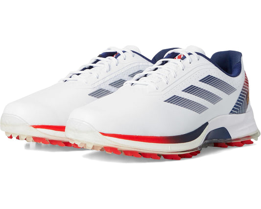 Men's adidas Golf Adizero Zg Ryder Spikeless Golf Shoes Footwear White/Dark Blue/Red