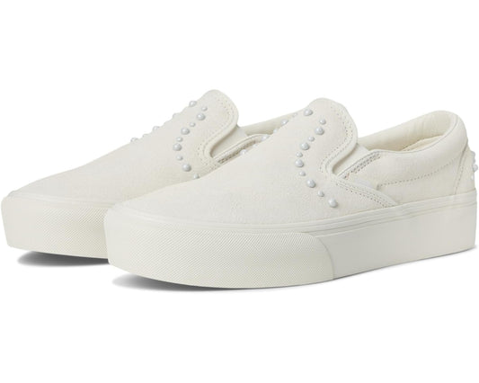 Unisex Vans Classic Slip-On Platform Pearls Marshmallow