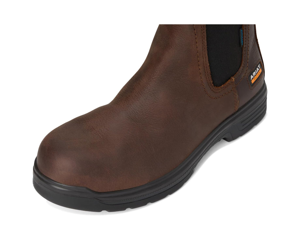 Men's Ariat Turbo Chelsea CSA Waterproof Carbon Toe Work Boots Rich Brown