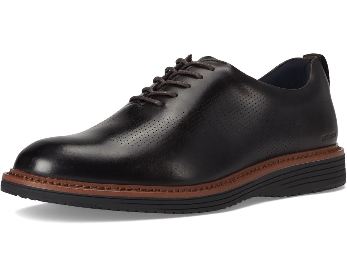 Men's Johnston & Murphy Upton One-piece Perfed Plain Toe Mahogany Full Grain