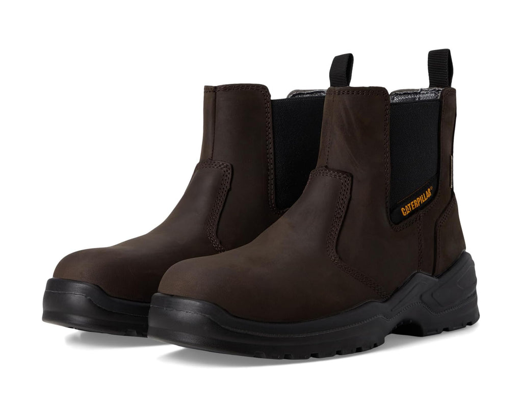 Men's Caterpillar Striver Chelsea Waterproof Steel Toe Brown