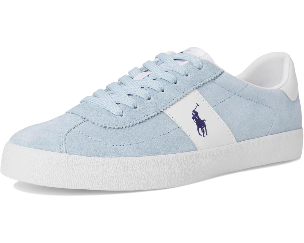 Men's Polo Ralph Lauren Court Vulc Leather-suede Sneaker Light Blue