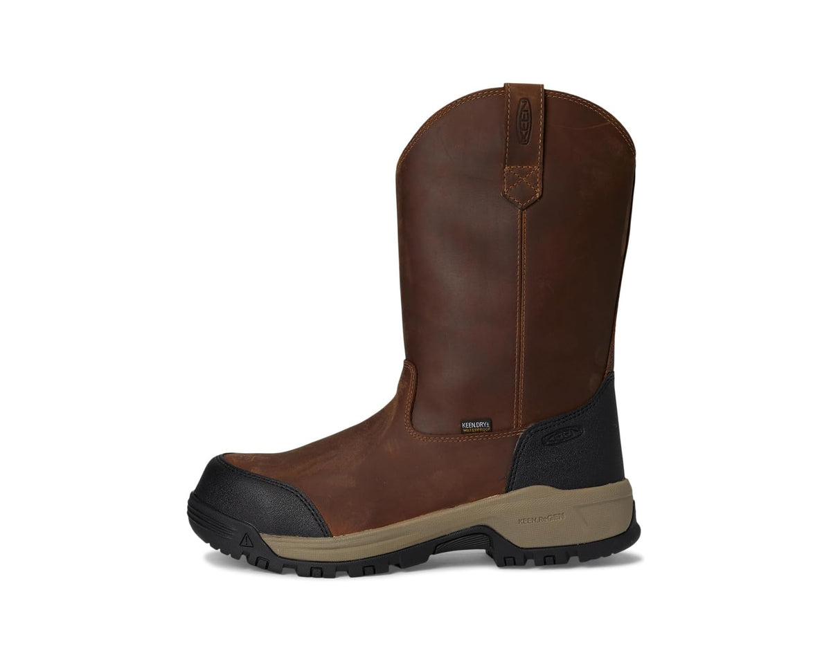 Men's KEEN Utility Evanston Pull-On Waterproof Boot (Carbon-Fiber Toe) Bison/Black