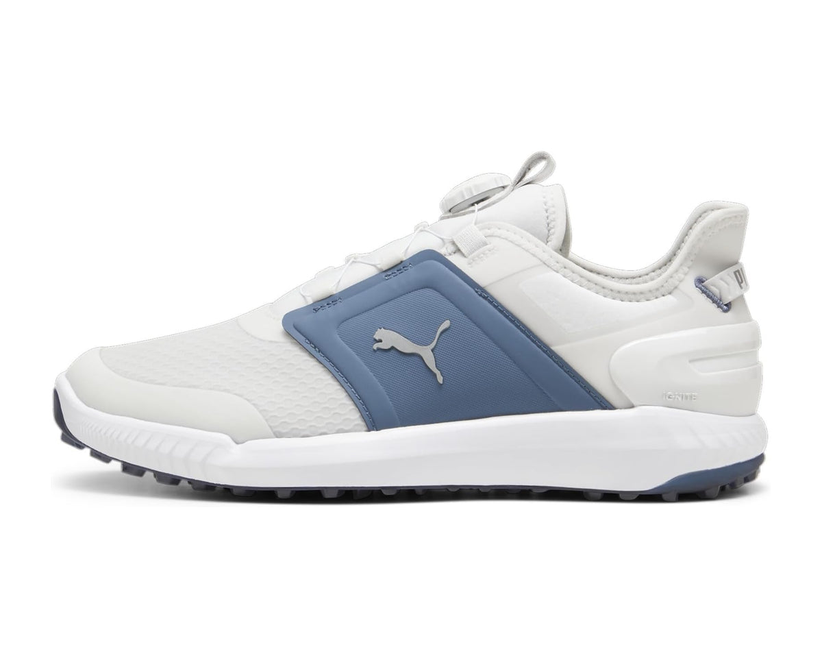 Men's PUMA Golf Ignite Elevate Disc Golf Shoes Feather Gray/Evening Sky/Puma White
