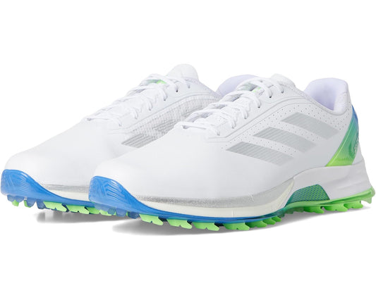 Men's adidas Golf Adizero ZG Spikeless Golf Shoes Footwear White/Silver Metallic/Lime Burst