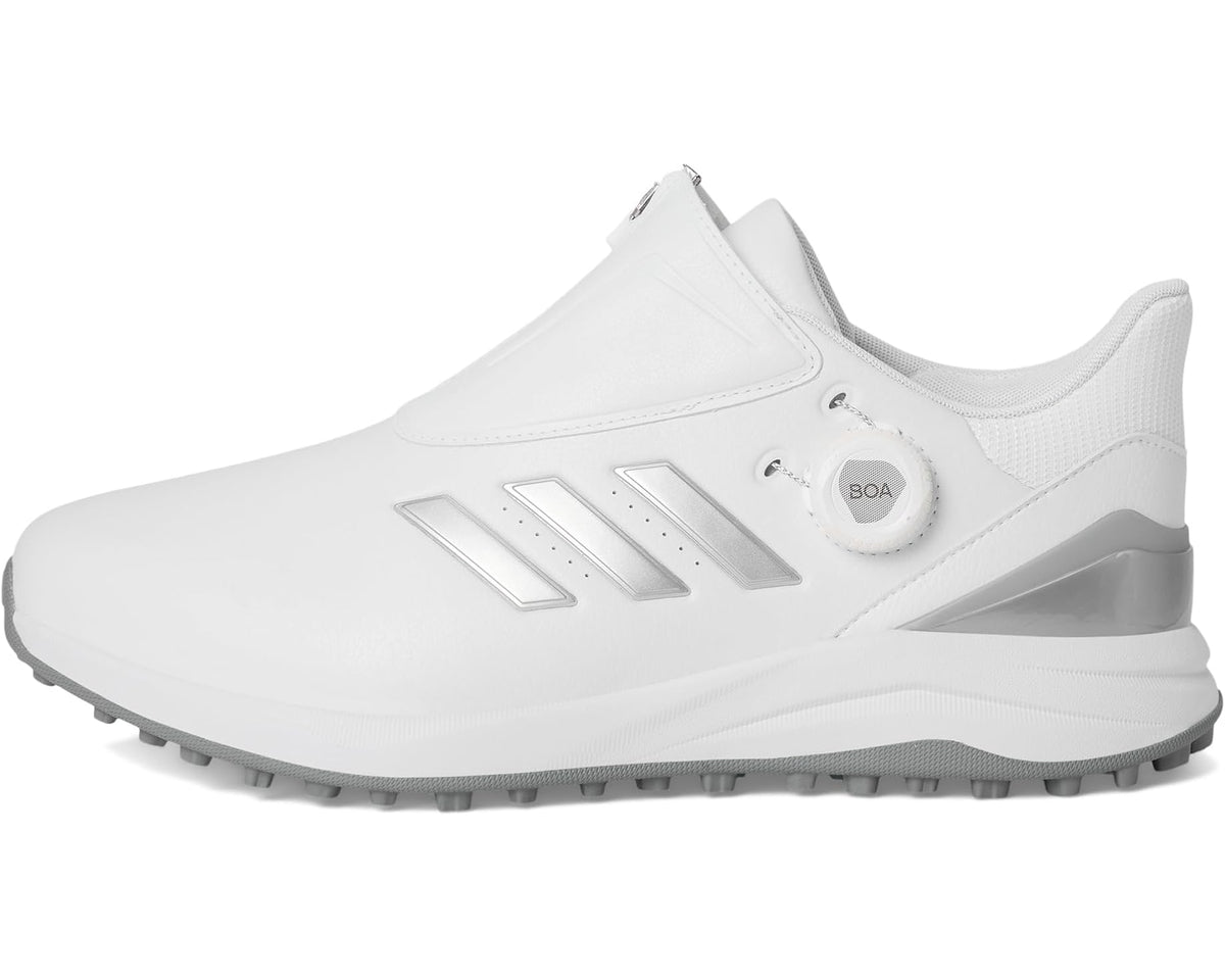 Men's adidas Golf Solarmotion 24 BOA Lightstrike Spikeless Golf Shoes Footwear White/Silvermet/Blueburst