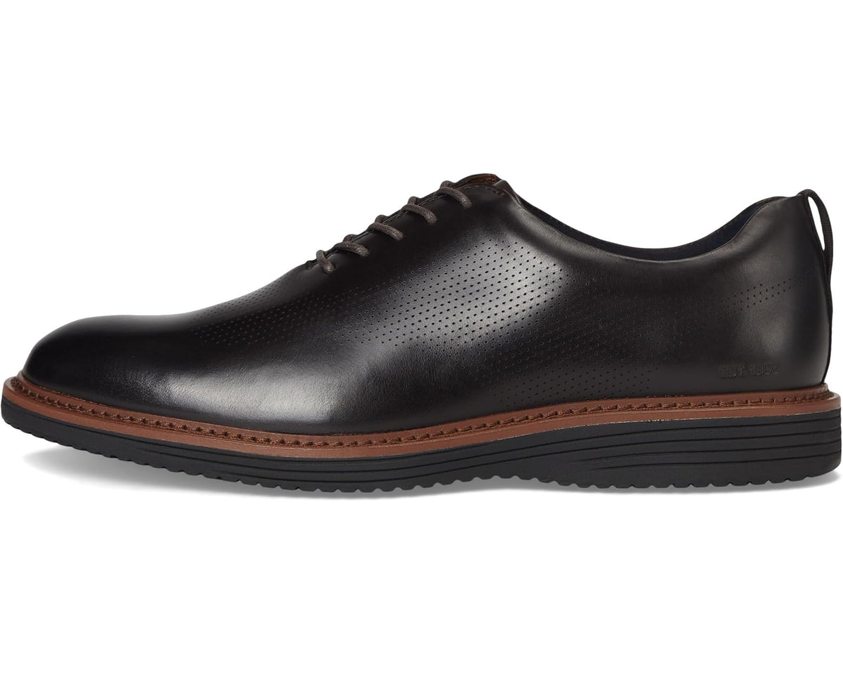 Men's Johnston & Murphy Upton One-piece Perfed Plain Toe Mahogany Full Grain