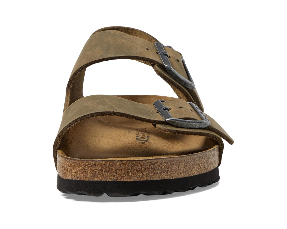 Unisex Birkenstock Milano - Leather Soft Footbed (Unisex) Faded Khaki Oiled Leather