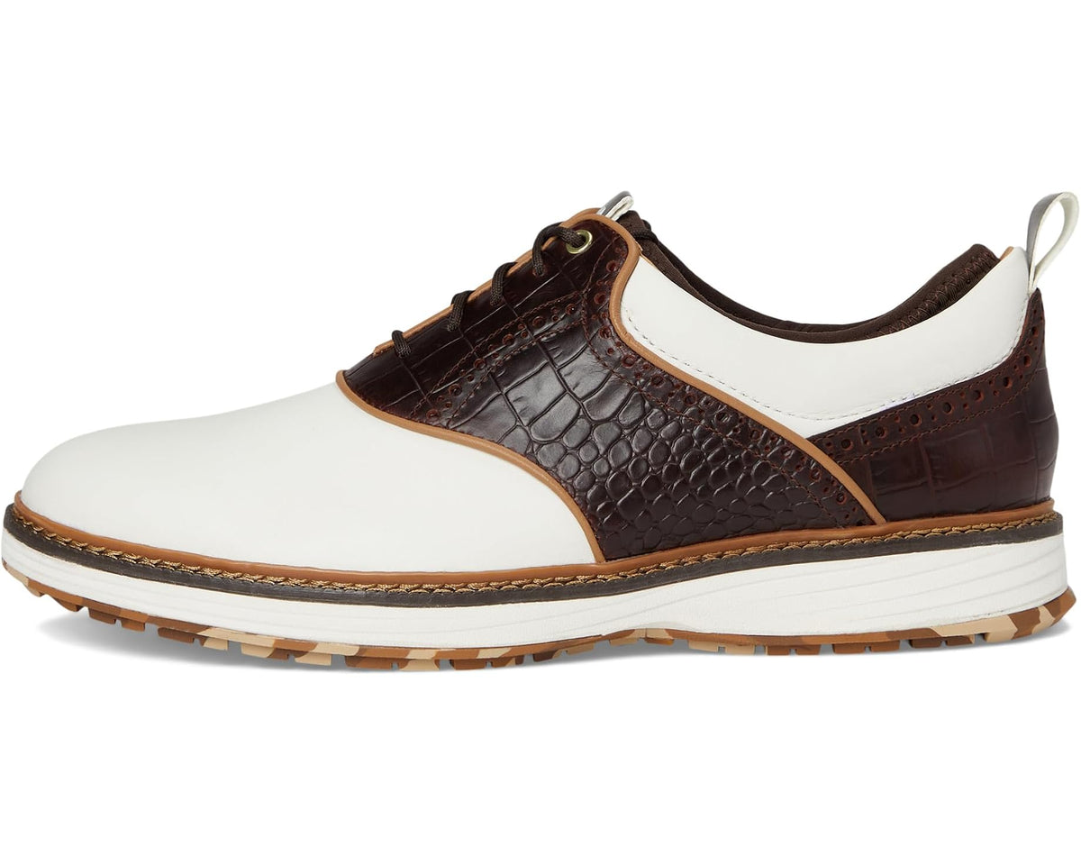 Men's Johnston & Murphy Upton GL4 Luxe Hybrid White/Brown Croc Embossed Waterproof Full Grain