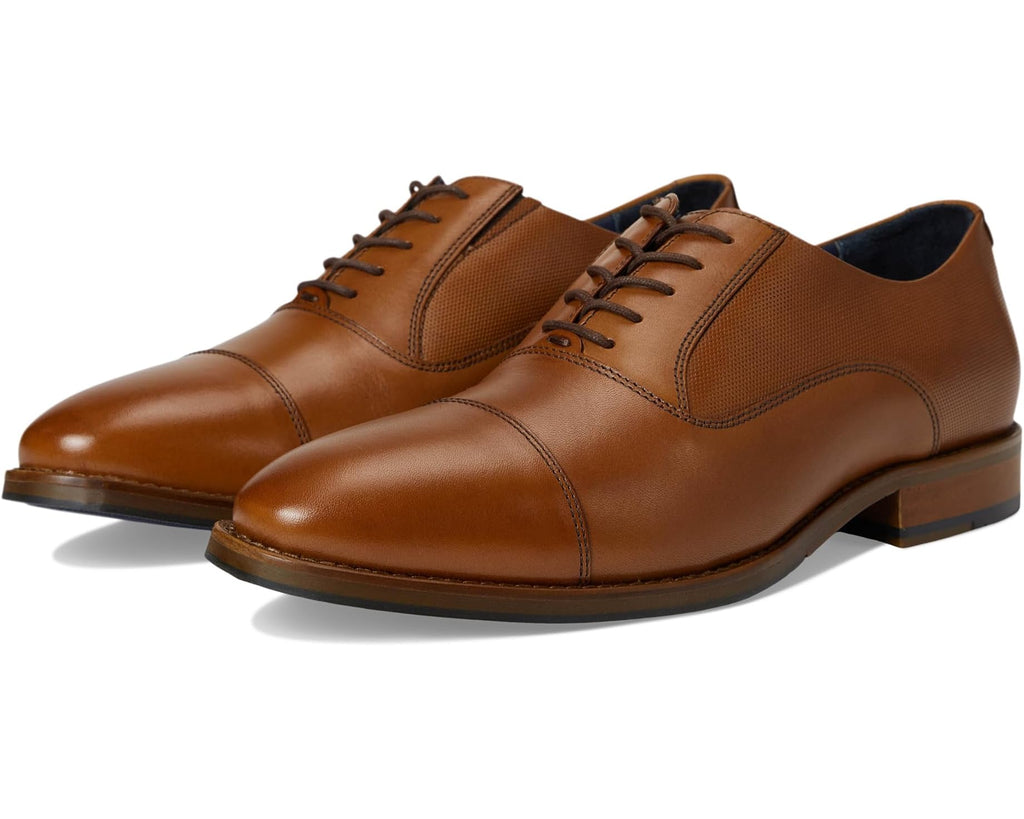 Men's Johnston & Murphy Landry Embossed Cap Toe Tan Full Grain