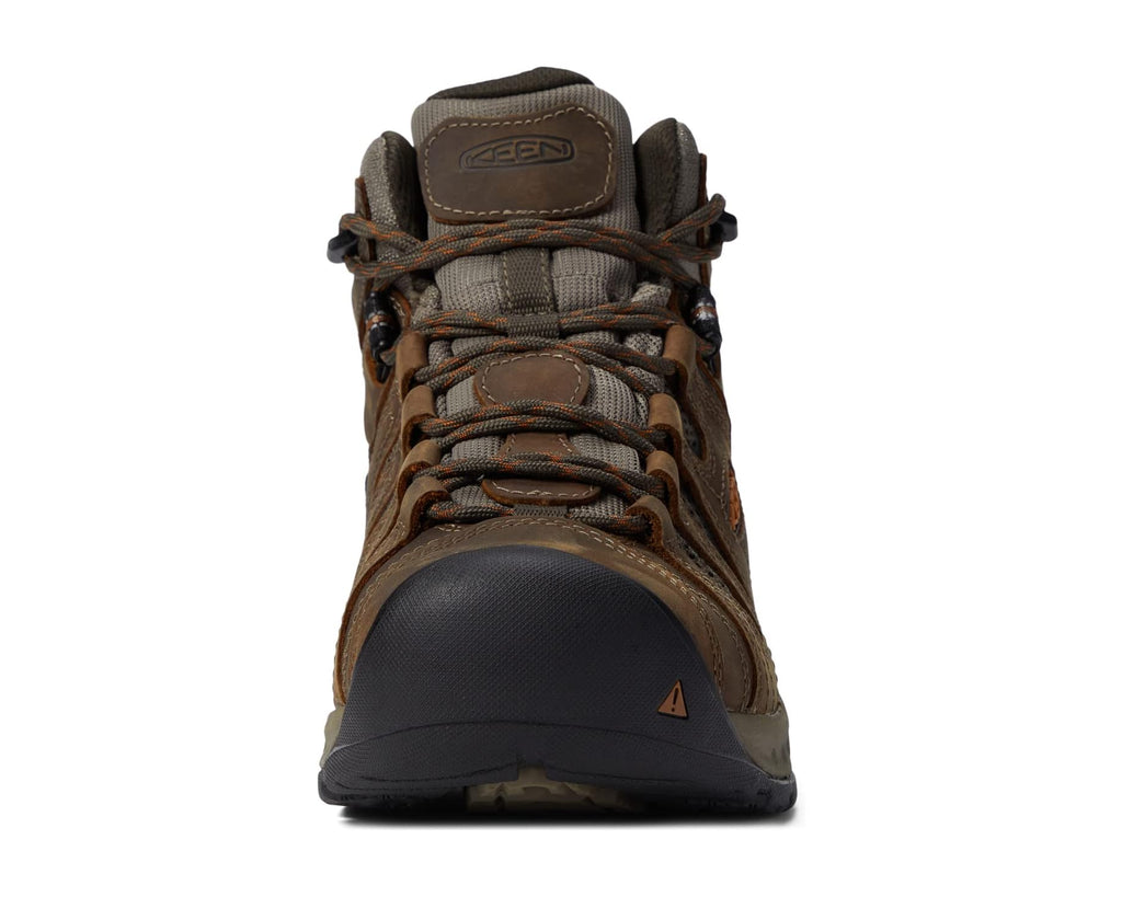 Men's KEEN Utility Flint II Mid Waterproof Soft Toe Black Olive/Brindle