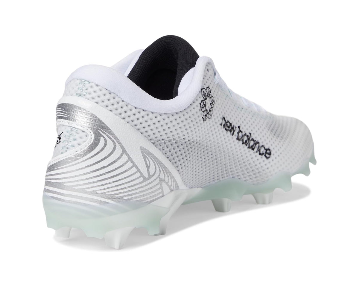 Men's New Balance FreezeLX V5 Low Lacrosse Cleats White/Black/Silver Metallic