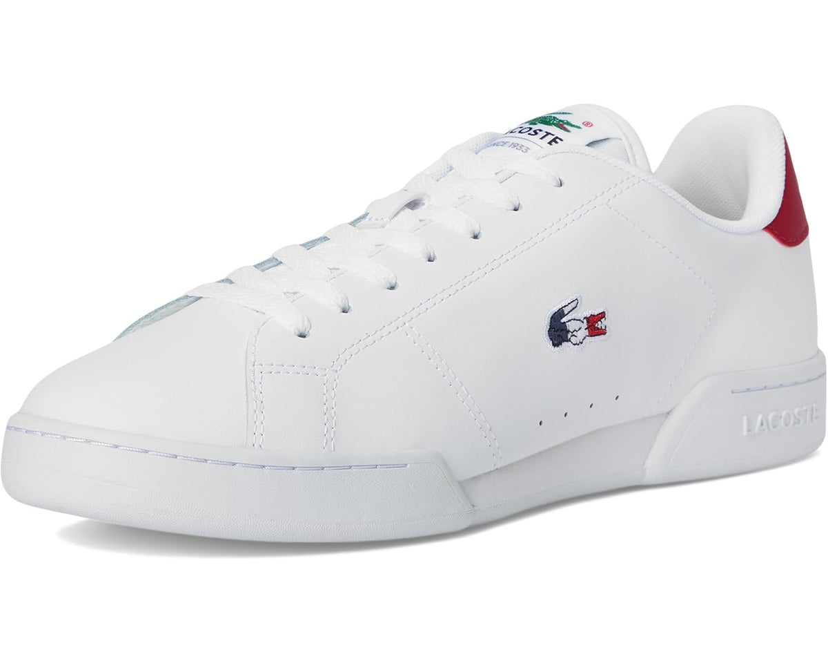 Men's Lacoste Carnaby Cup Leather Sneakers White/Navy/Red