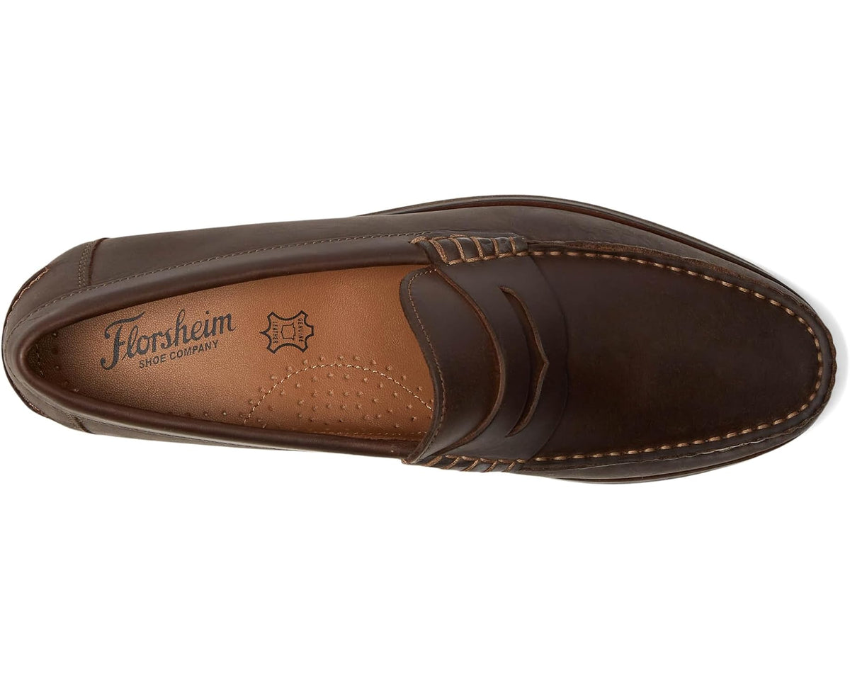 Men's Florsheim Berkley Flex Penny Loafers Brown Crazy Horse