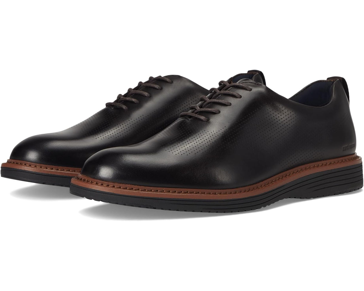Men's Johnston & Murphy Upton One-piece Perfed Plain Toe Mahogany Full Grain