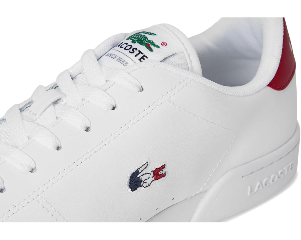 Men's Lacoste Carnaby Cup Leather Sneakers White/Navy/Red