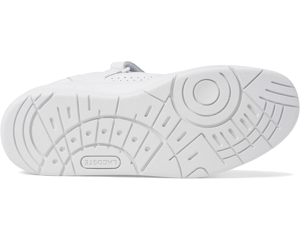 Men's Lacoste T-Clip Velcro Leather Sneakers White/White