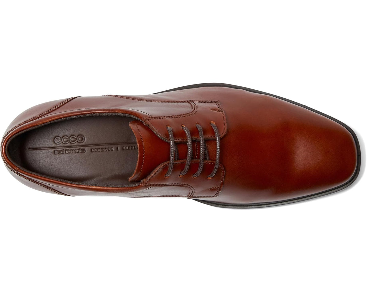 Men's ECCO Milan Plain Toe Oxford Cognac