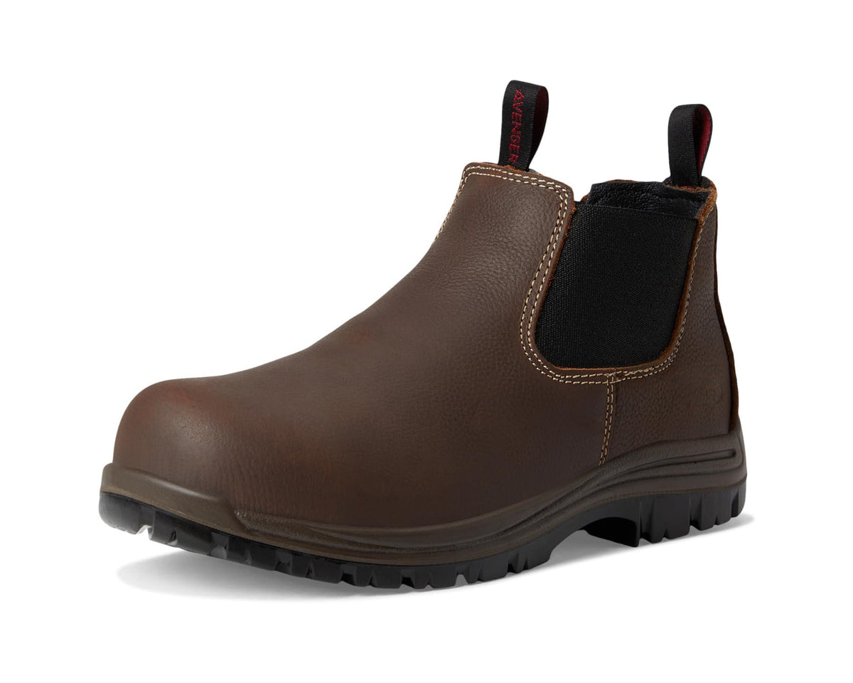 Men's Avenger Work Boots Foreman Chelsea CT Brown