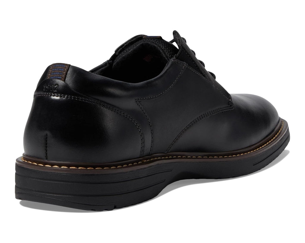 Men's Nunn Bush Griff Plain Toe Oxford Lightweight and Comfortable for All Occasions Leather Lace Up Black