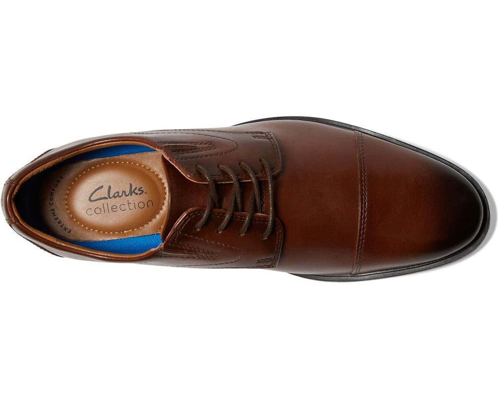Men's Clarks Whiddon Cap Mahogany Leather