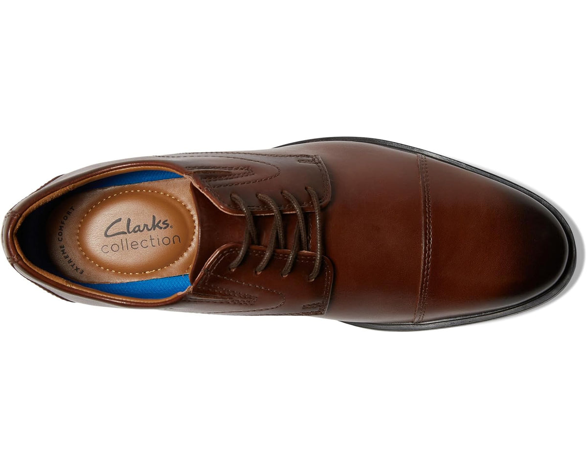 Men's Clarks Whiddon Cap Mahogany Leather